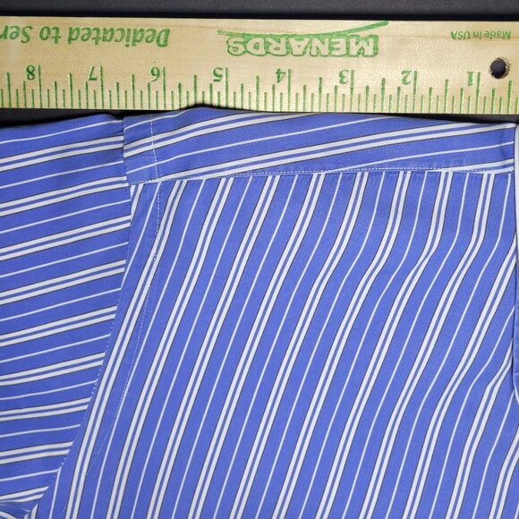 Ralph Lauren Mens Blue and White Striped Long Sleeve Shirt Size Large - Picture 9 of 13